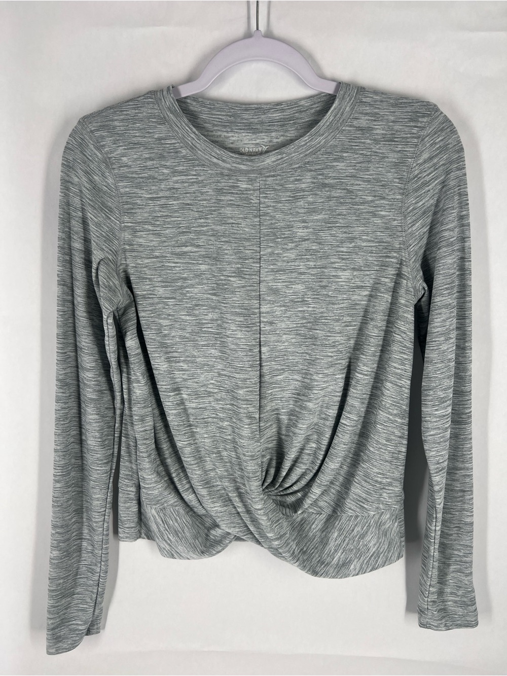 Old Navy Active Breathe ON Twist Front Workout Top Gray Space Dye Size M‎
